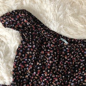 Black floral off the shoulder dress